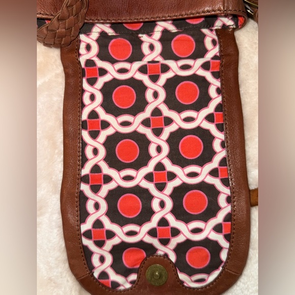 Boho Vintage Nordstrom Genuine Leather Crossbody Bag w Braided Strap Fringe EUC! - Picture 7 of 12